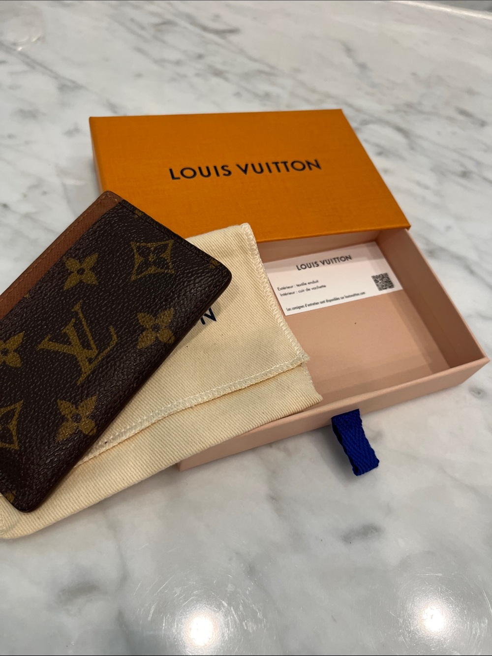 Louis Vuitton Monogram Card Case in Dark Brown & Tan - Picture 10 of 13